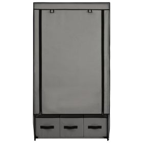 vidaXL Wardrobe Gray 34.3"x19.3"x62.6" Fabric