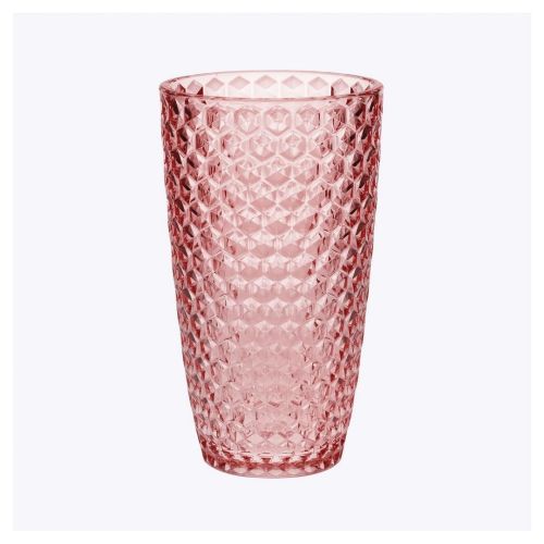 Diamond Cut Acrylic Glasses Drinking Set of 4 (19oz), Plastic Drinking Glasses, BPA Free Cocktail Glasses, Drinkware Set, Drinking Water Glasses