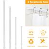 Tension Curtain Rod Spring Load Adjustable Curtain Pole Heavy-Duty Steel 4 Sizes for Bathroom Wardrobe Kitchen Balcony 200cm