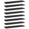 Bookshelf Boards 8 pcs High Gloss Black 15.7"x3.9"x0.6" Engineered Wood