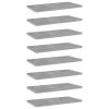 Bookshelf Boards 8 pcs Concrete Gray 15.7"x7.9"x0.6" Engineered Wood
