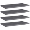 Bookshelf Boards 4 pcs High Gloss Gray 15.7"x7.9"x0.6" Engineered Wood