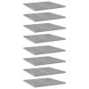 Bookshelf Boards 8 pcs Concrete Gray 15.7"x15.7"x0.6" Engineered Wood