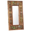 Mirror with Buddha Cladding 19.7"x31.5" Solid Reclaimed Wood