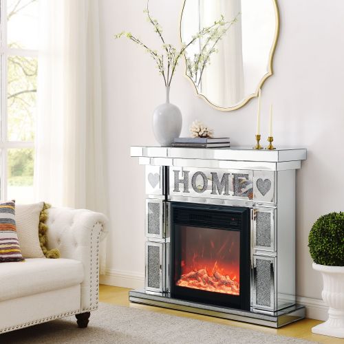 W 46" X D 12.6 X H 41 " Acrylic diamond mirror fireplace cabinet, TV fireplace cabinet W 46" X D 12.6 X H 41 " Acrylic diamond mirror fireplace cabinet, TV fireplace cabinet