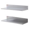 VEVOR 8.6" x 24" Stainless Steel Shelf, Wall Mounted Floating Shelving with Backsplash, 44 lbs Load Capacity Commercial Shelves