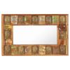 Mirror with Buddha Cladding 31.5"x19.7" Solid Reclaimed Wood