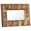Mirror with Buddha Cladding 31.5"x19.7" Solid Reclaimed Wood