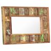 Mirror with Buddha Cladding 31.5"x19.7" Solid Reclaimed Wood