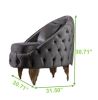 Chair with Fabric button-tufted velvet upholstery Finish in Grey