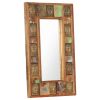Mirror with Buddha Cladding 19.7"x31.5" Solid Reclaimed Wood