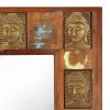 Mirror with Buddha Cladding 19.7"x31.5" Solid Reclaimed Wood
