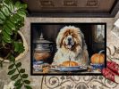 Tibetan Mastiff Fall Kitchen Pumpkins Doormat Front Door Mat Indoor Outdoor Rugs for Entryway, Non Slip Washable Low Pile, 24H X 36W