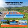 VEVOR Pool Cover Reel, Aluminum Solar Cover Reel 18 ft, Inground Swimming Pool Cover Reel Set with Rubber Wheels and Sandbags