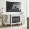 W 57" X D 15 " X H 25.6" Flash silver combination TV fireplace cabinet