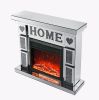 W 46" X D 12.6 X H 41 " Acrylic diamond mirror fireplace cabinet, TV fireplace cabinet