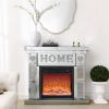 W 46" X D 12.6 X H 41 " Acrylic diamond mirror fireplace cabinet, TV fireplace cabinet