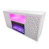 Timeless White Electric Fireplace with LED Panel, Speakers, and Remote