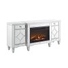 W 57" X D 15 " X H 25.6" Flash silver combination TV fireplace cabinet