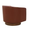 Tessa Caramel Top Grain Leather Wood Base Swivel Chair