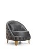 Chair with Fabric button-tufted velvet upholstery Finish in Grey