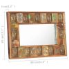 Mirror with Buddha Cladding 31.5"x19.7" Solid Reclaimed Wood