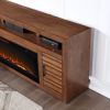 Bridgevine Home Sausalito 78 inch Electric Fireplace TV Stand Console for TVs up to 95 inches, Minimal Assembly, Whiskey Finish