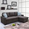 Dark Brown Flannelette 2-Piece Couch Living Room Sofabed