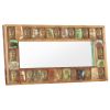 Mirror with Buddha Cladding 43.3"x19.7" Solid Reclaimed Wood