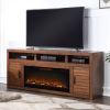 Bridgevine Home Sausalito 78 inch Electric Fireplace TV Stand Console for TVs up to 95 inches, Minimal Assembly, Whiskey Finish