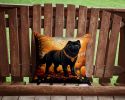 Black Chow Chow Fall Throw Pillow Machine Washable, Indoor Outdoor Decorative Pillow for Couch, Bed or Patio, 14Hx14W