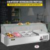 VEVOR Refrigerated Condiment Prep Station, 48-Inch, 10.8Qt Sandwich Prep Table w/ 2 1/3 Pans & 4 1/6 Pans
