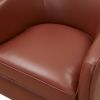 Tessa Caramel Top Grain Leather Wood Base Swivel Chair