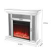 W 47 inch X D 12.6 inch X H 41.7 inch Acrylic diamond mirror mantelpiece, separate mantelpiece Built-in filling: acrylic high imitation drill