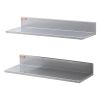 VEVOR 8.6" x 24" Stainless Steel Shelf, Wall Mounted Floating Shelving with Backsplash, 44 lbs Load Capacity Commercial Shelves