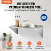 VEVOR 12" x 36" Stainless Steel Shelf, Wall Mounted Floating Shelving with Brackets, 250 lbs Load Capacity Commercial Shelves