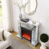 W 46" X D 12.6 X H 41 " Acrylic diamond mirror fireplace cabinet, TV fireplace cabinet