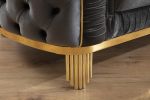 Chair with Fabric button-tufted velvet upholstery Finish in Grey
