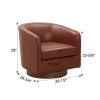 Tessa Caramel Top Grain Leather Wood Base Swivel Chair
