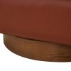 Tessa Caramel Top Grain Leather Wood Base Swivel Chair