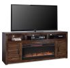Bridgevine Home Sausalito 78 inch Electric Fireplace TV Stand Console for TVs up to 95 inches, Minimal Assembly, Whiskey Finish