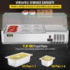 VEVOR Refrigerated Condiment Prep Station, 40-Inch, 7.8Qt Sandwich Prep Table w/ 1 1/3 Pan & 4 1/6 Pans