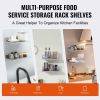 VEVOR 8.6" x 16" Stainless Steel Shelf, Wall Mounted Floating Shelving with Backsplash, 44 lbs Load Capacity Commercial Shelves