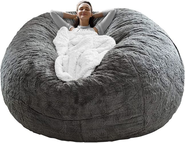 Bag Chair Cover(it was only a Cover; not a Full Bean Bag) Chair Cushion; Big Round Soft Fluffy PV Velvet Sofa Bed Cover; Living Room Furniture; La Bag Chair Cover(it was only a Cover; not a Full Bean Bag) Chair Cushion; Big Round Soft Fluffy PV Velvet Sofa Bed Cover; Living Room Furniture; La