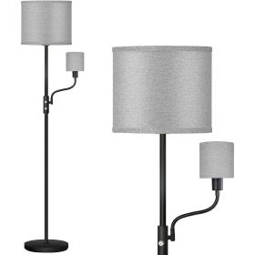 67.32In Mother Daughter Floor Lamp with Linen Shade 3200K Brightness 360¬∞ Adjustable Reading Light Modern Decoration Standing Lamp for Living Room Be (Color: grey)