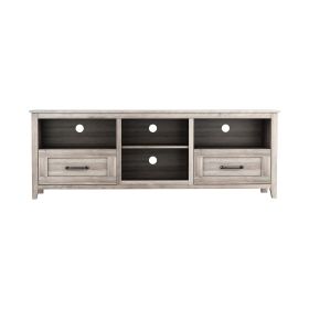 WESOME 70.08 Inch Length Black TV Stand for Living Room and Bedroom;  with 2 Drawers and 4 High-Capacity Storage Compartment. (Color: grey)