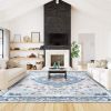 Vintage Area Rug Modern Non Slip Carpet Boho Low Pile Soft Rug Waterproof Machine Washable Rug for Living Room Bedroom Kitchen Dining Room Under Table