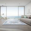 Vintage Area Rug Modern Non Slip Carpet Boho Low Pile Soft Rug Waterproof Machine Washable Rug for Living Room Bedroom Kitchen Dining Room Under Table